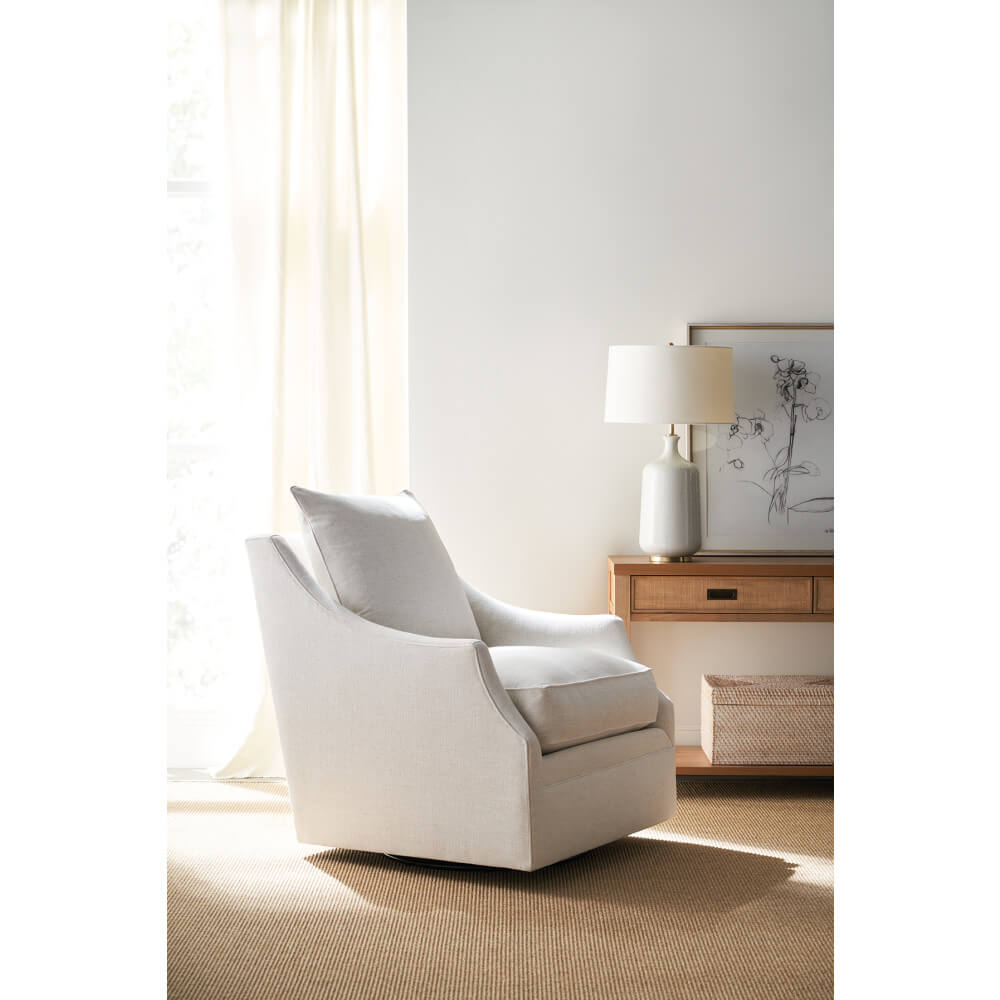 Kara Express Swivel Glider Chair in Nomad Snow