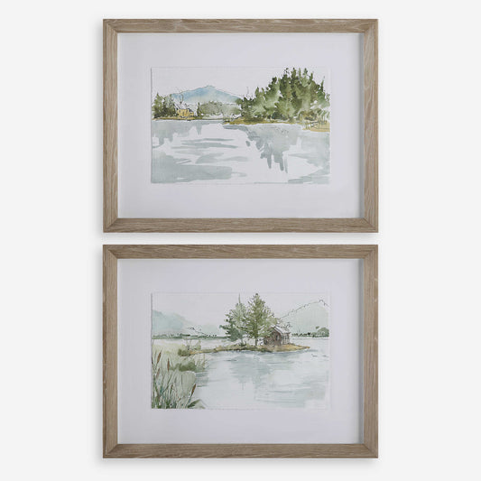 Serene Lake Framed Prints