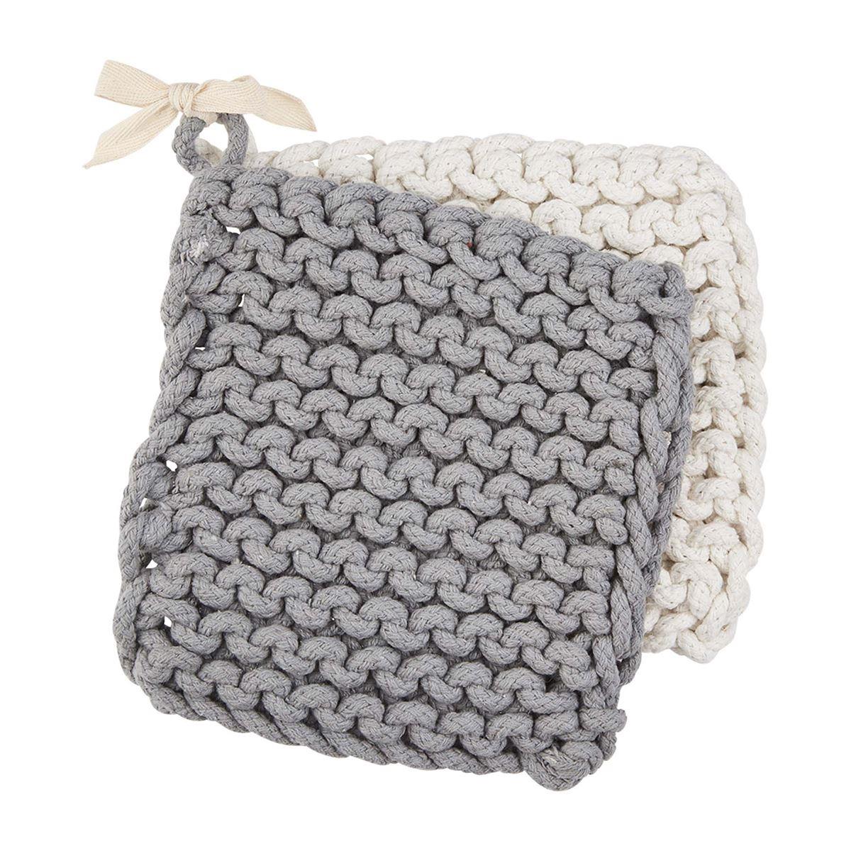 White & Grey Crocheted Pot Holders