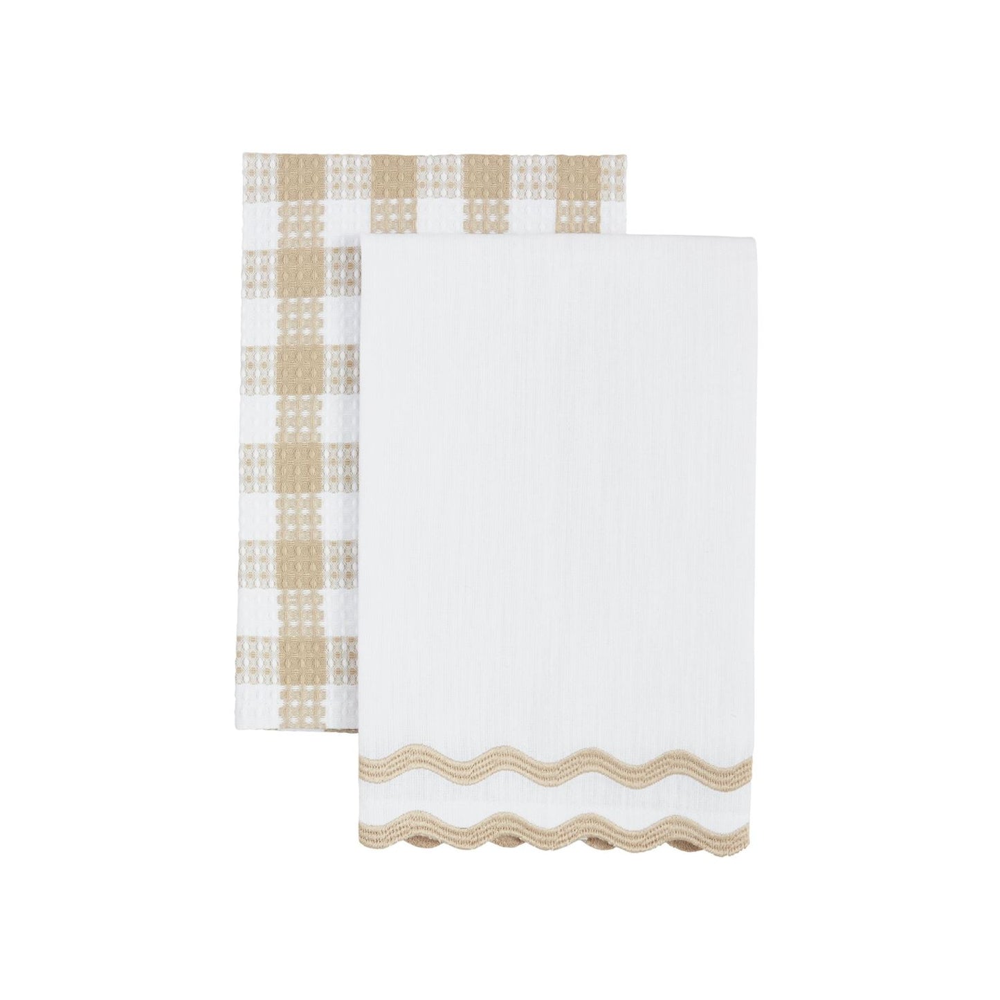 White Embroider Edge Towel Set