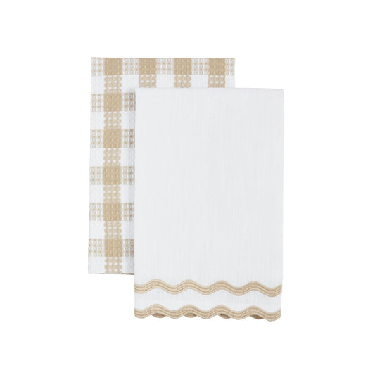 White Embroider Edge Towel Set