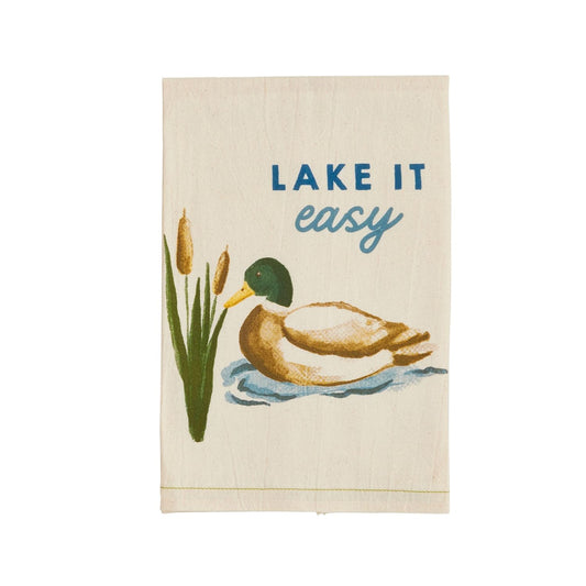 Lake It Easy Lake Watercolor Towel