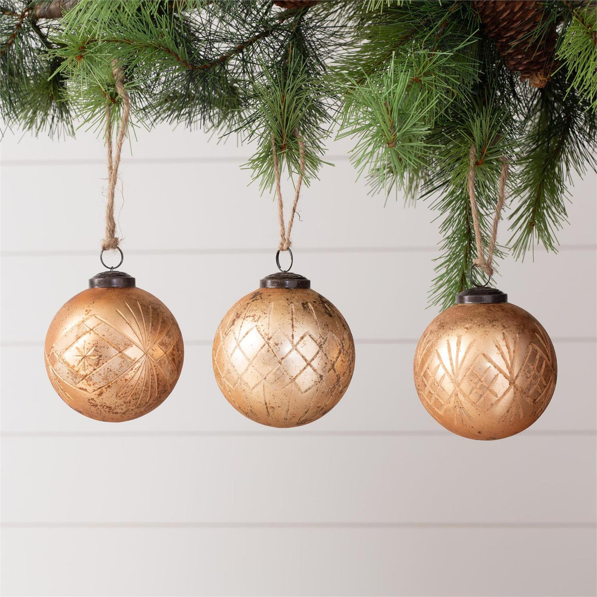 4" Rustic Rose Gold Ornament