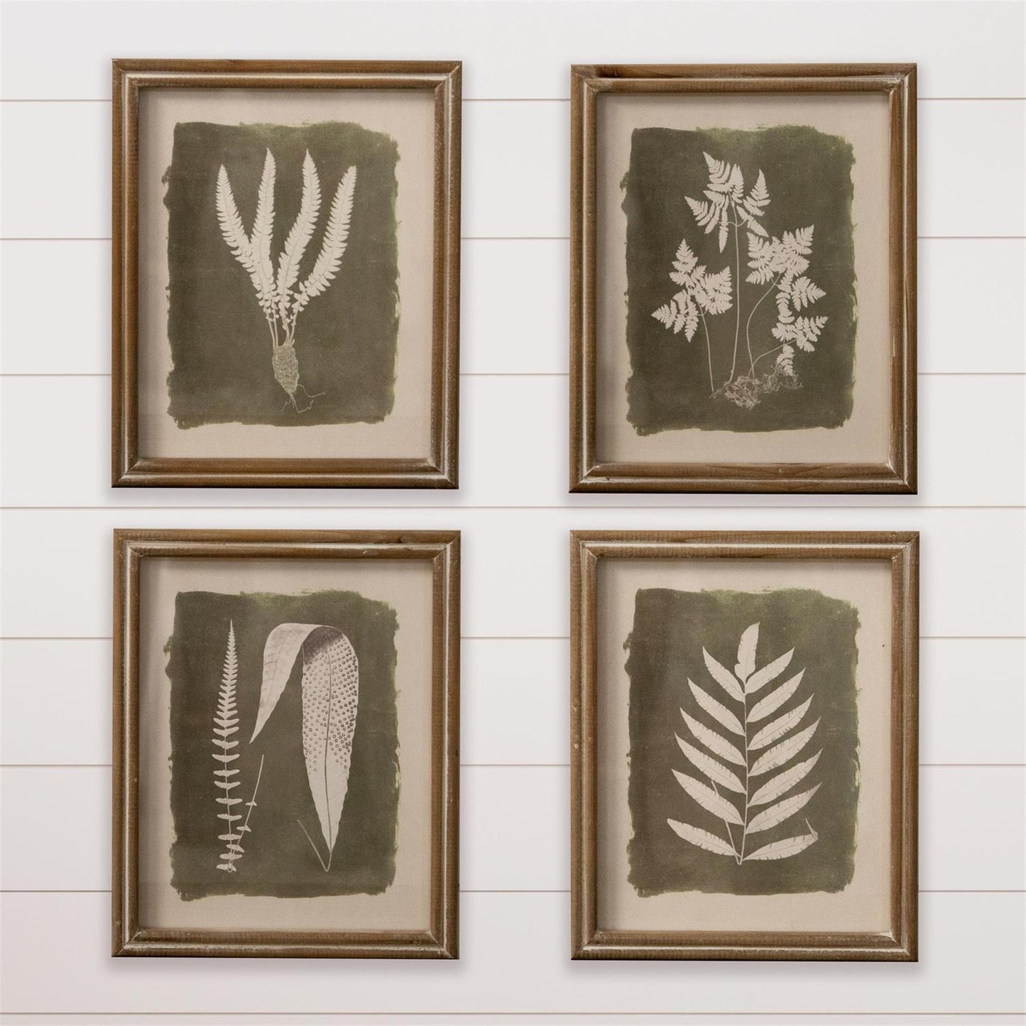 Framed Prints - Green Leaf Silhouettes