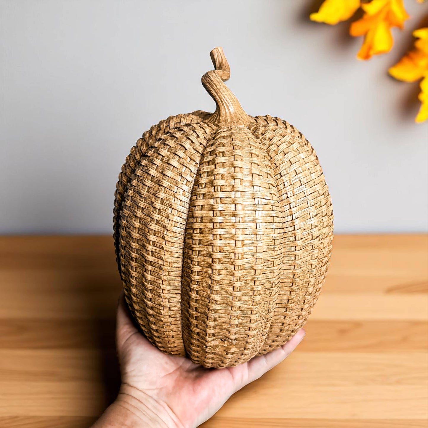 Faux Rattan Pumpkins