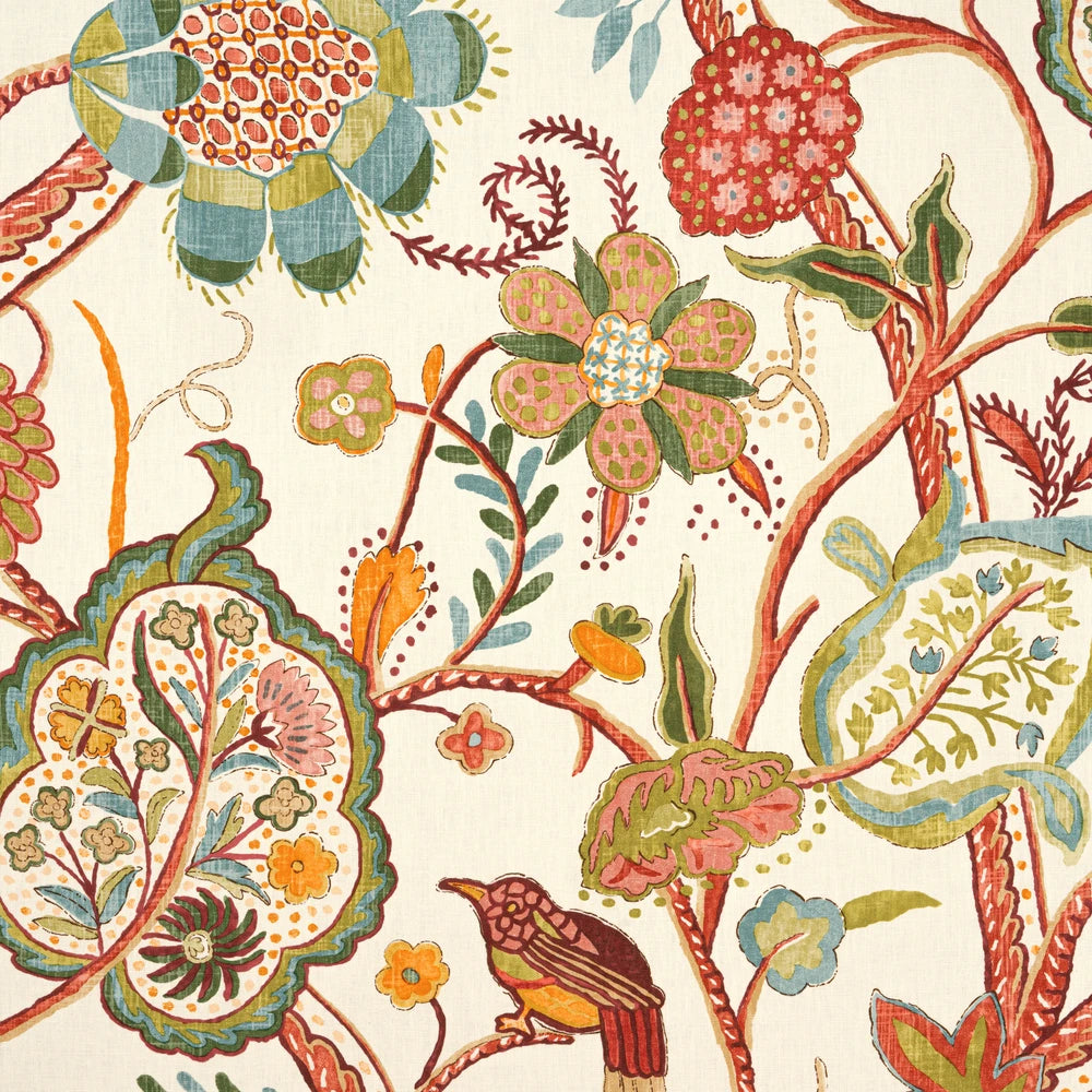 Windsor Cream & Red Fabric