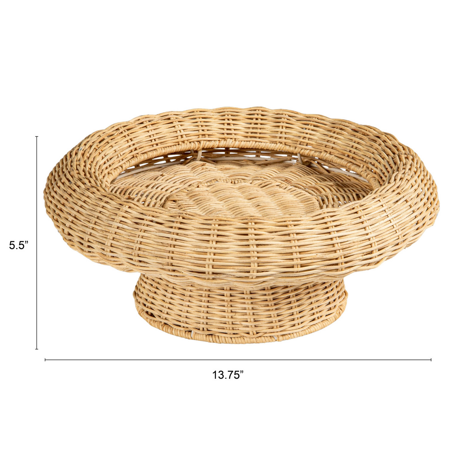 Hand-woven Rattan Pedestal Bowl