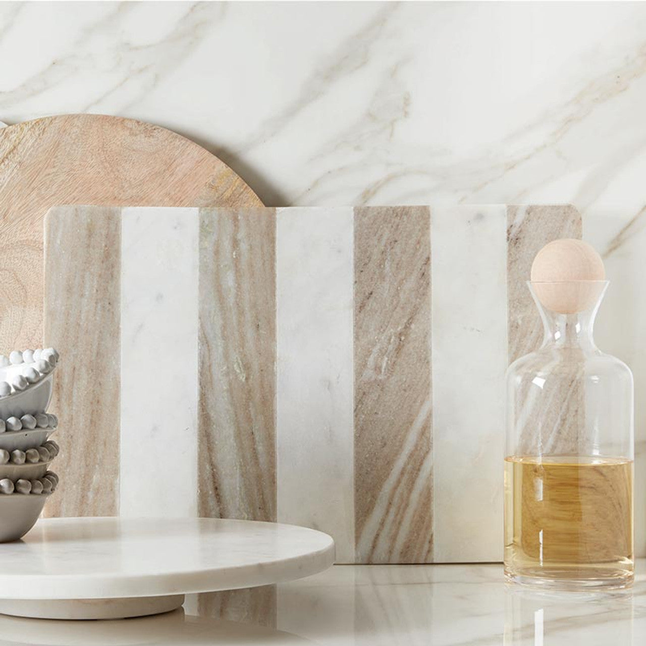White Marble +Tan Stripe Board