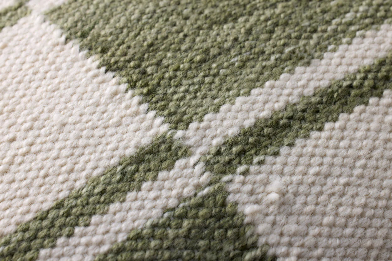 Ivory/Green Lumbar Pillow