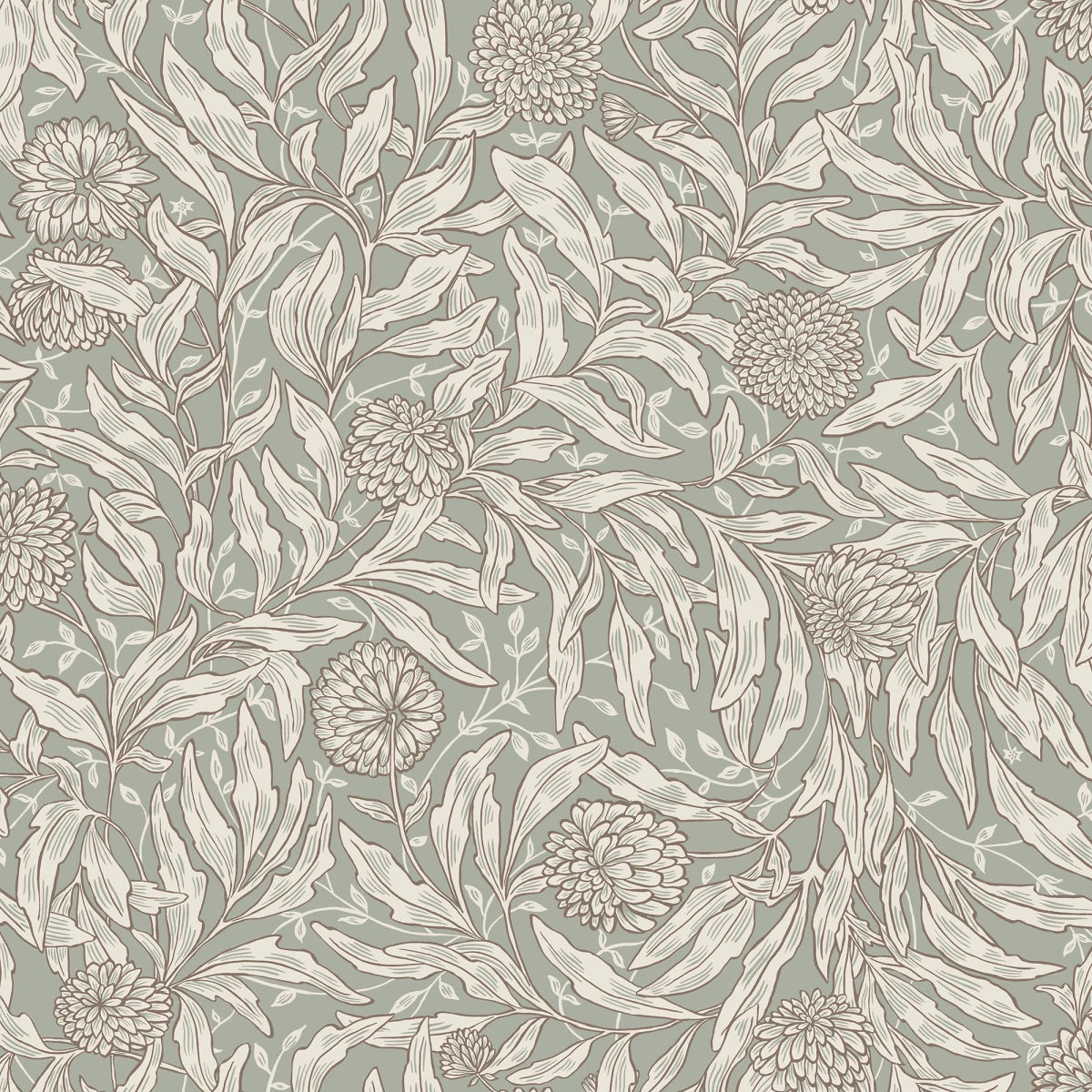 Olof Sage Green Wallpaper