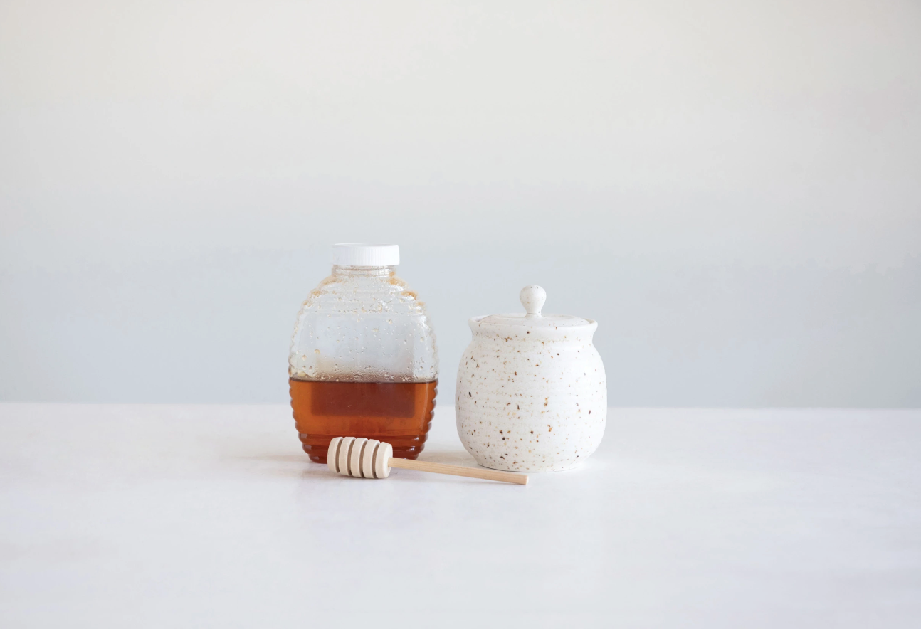 Honey Jar w/ Wood Dipper