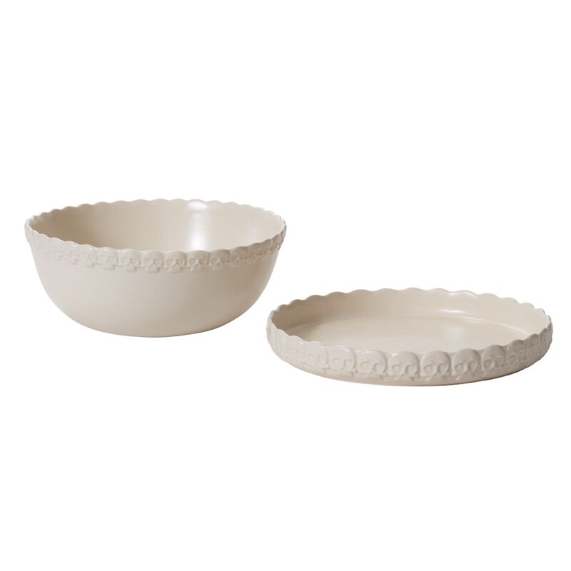 White Skull Bowl or Tray Collection