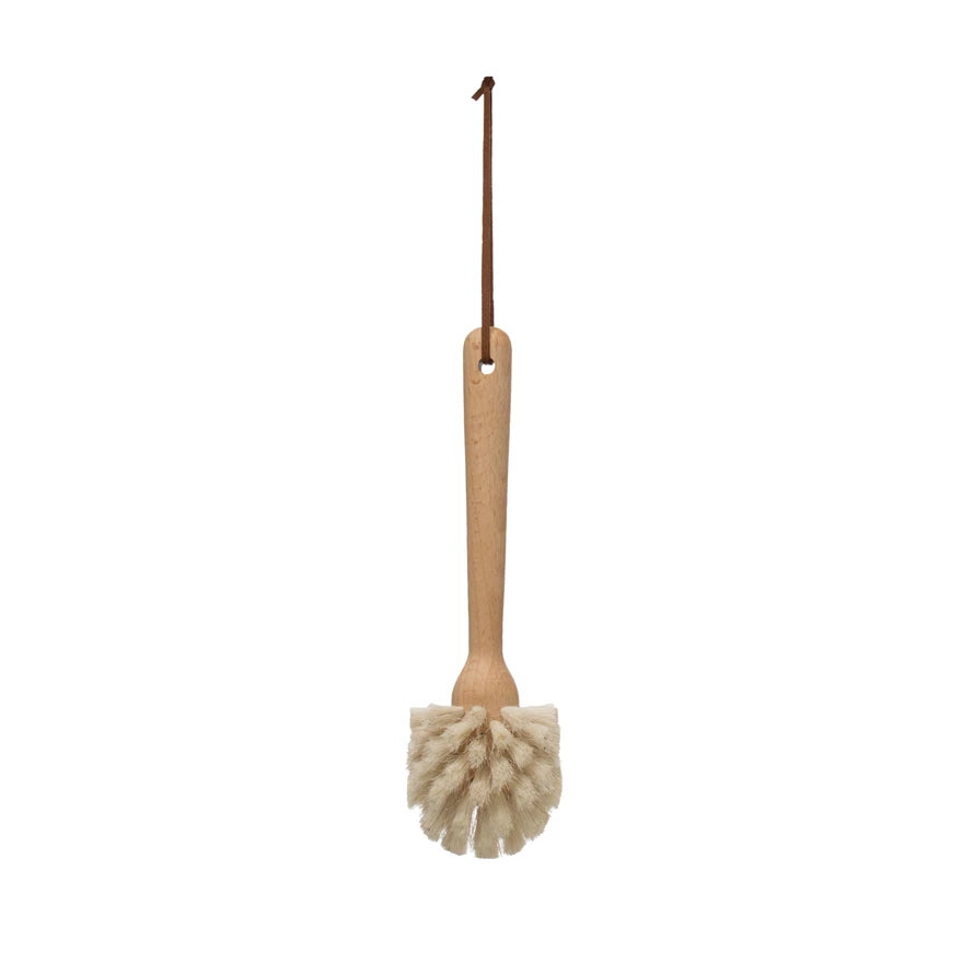 Beech Wood Dish Brush with Leather StrapBeech Wood Dish Brush with Leather StrapBeech Wood Dish Brush with Leather Strap