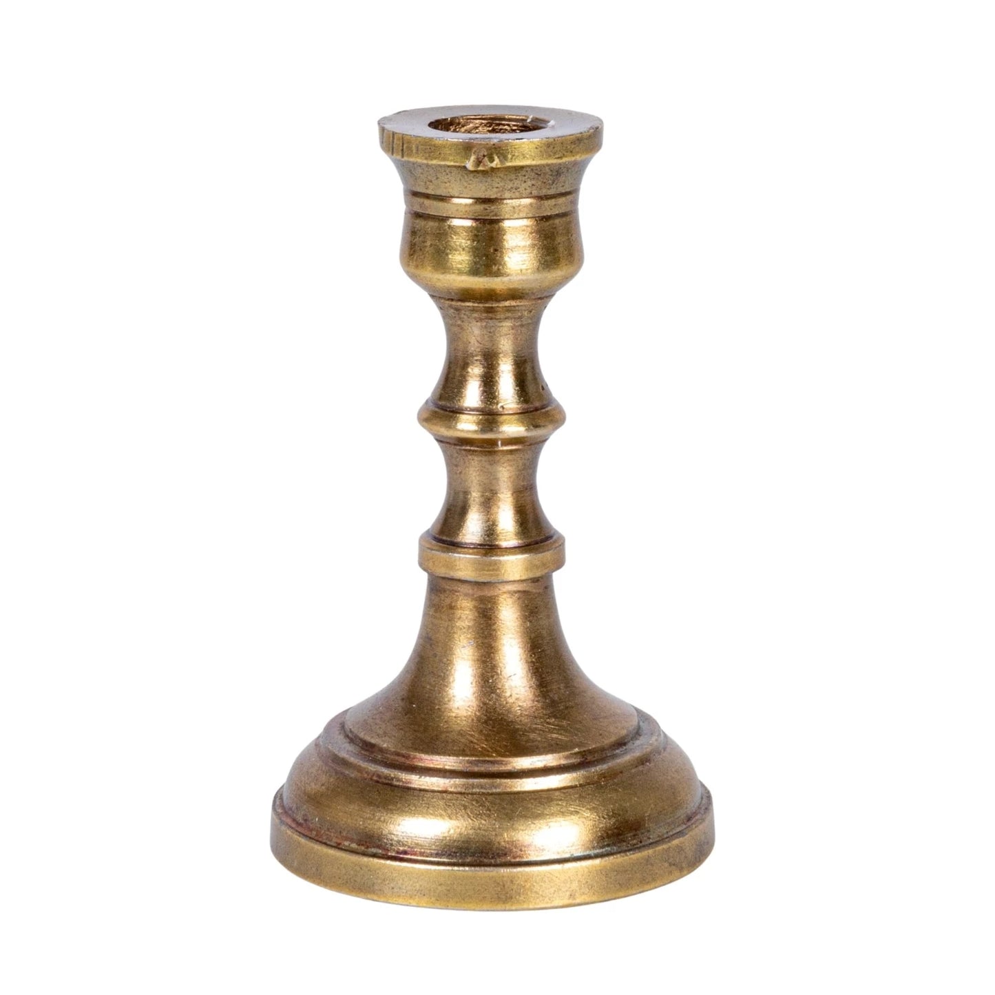 Cast Aluminum Taper Holder, Antique Brass Finish (Holds 1/2" Taper)