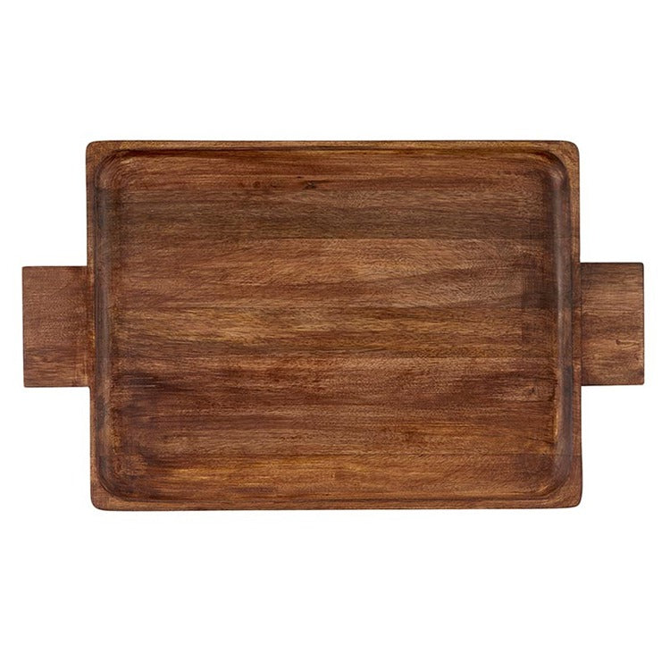 Ntrl Wood Tray W Hndles - Lg