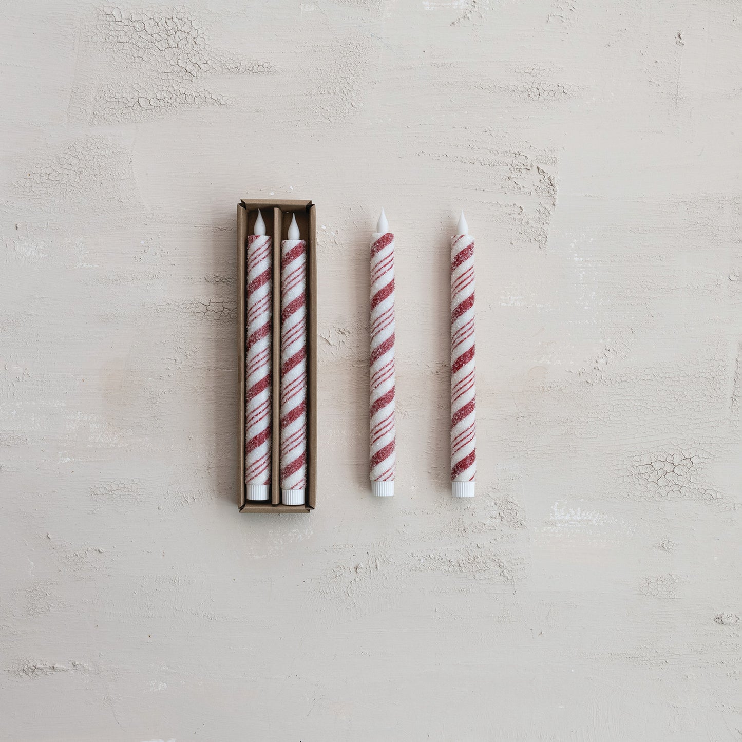 Flameless Candy Cane LED Tapers