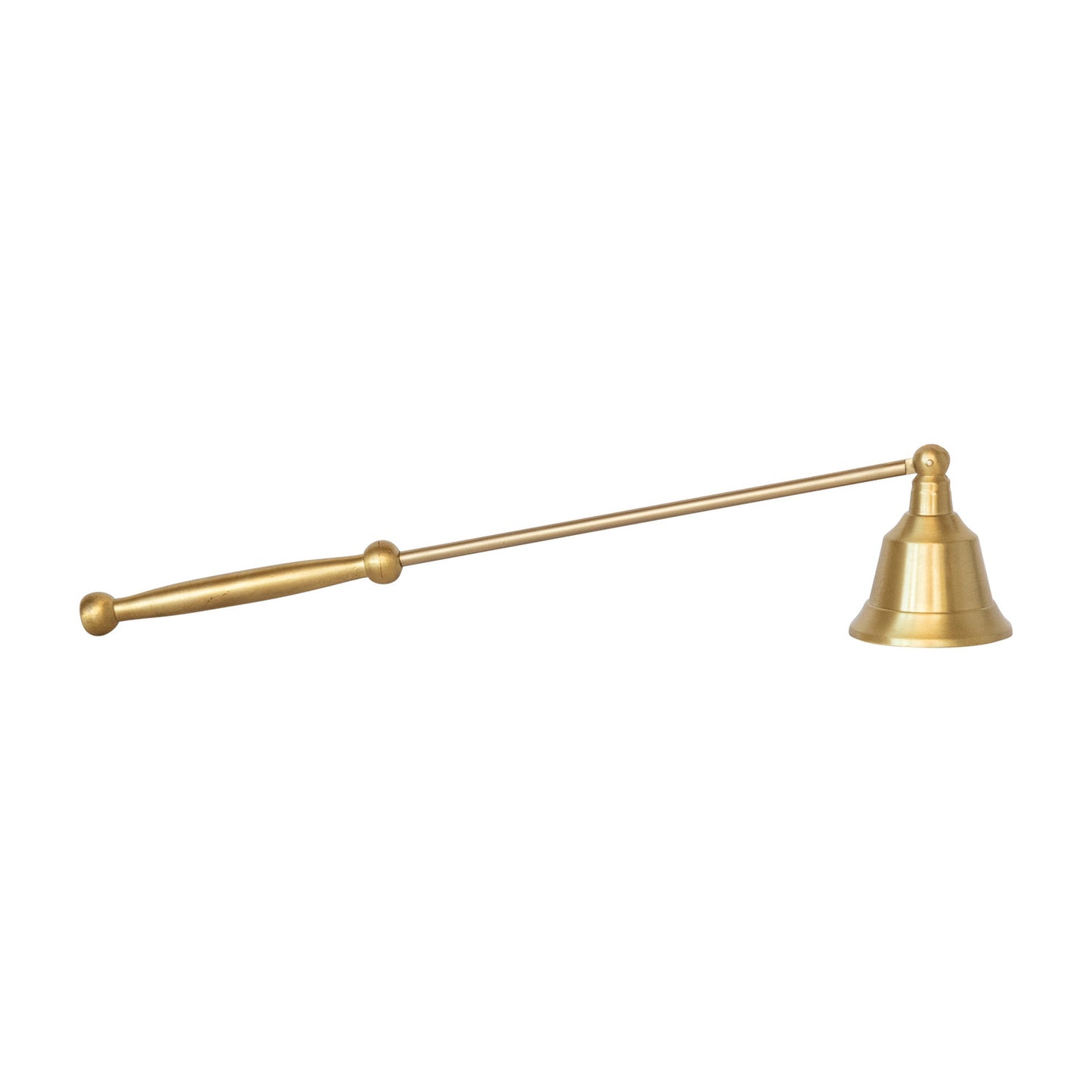 10-1/4"L x 2"H Metal Candle Snuffer, Brass Finish