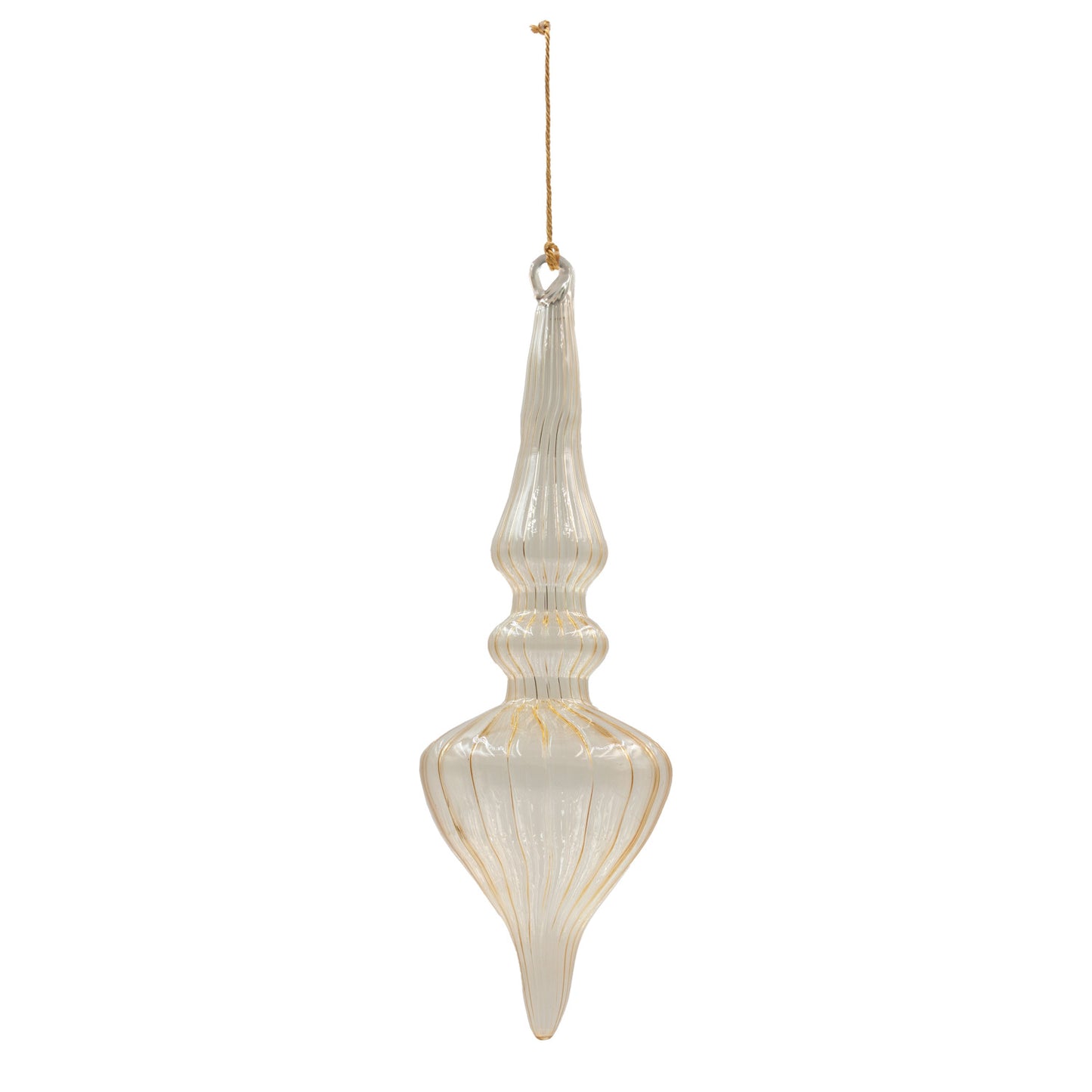 12"H Blown Glass Finial Ornament, Butterscotch Color