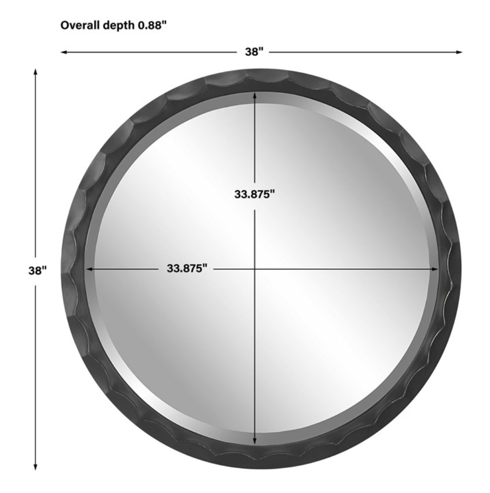 Scalloped Edge Round Mirror