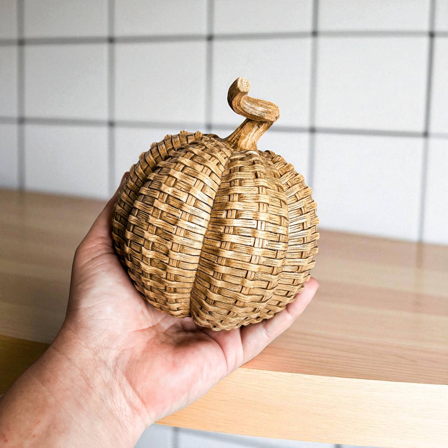 Faux Rattan Pumpkins