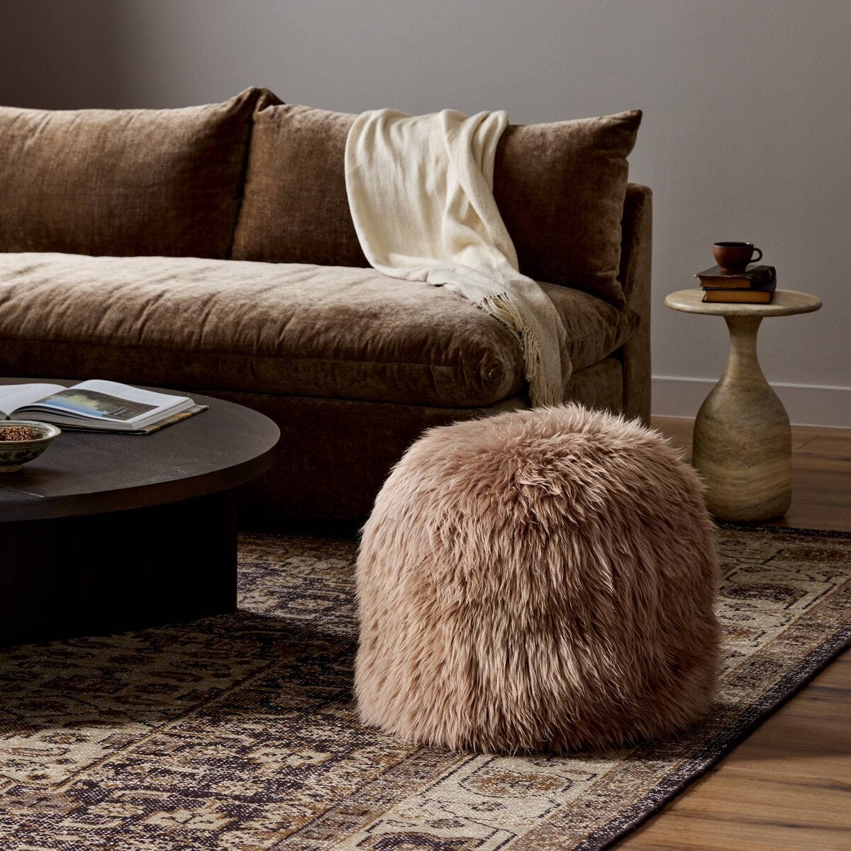 Lalo Lambskin Pouf