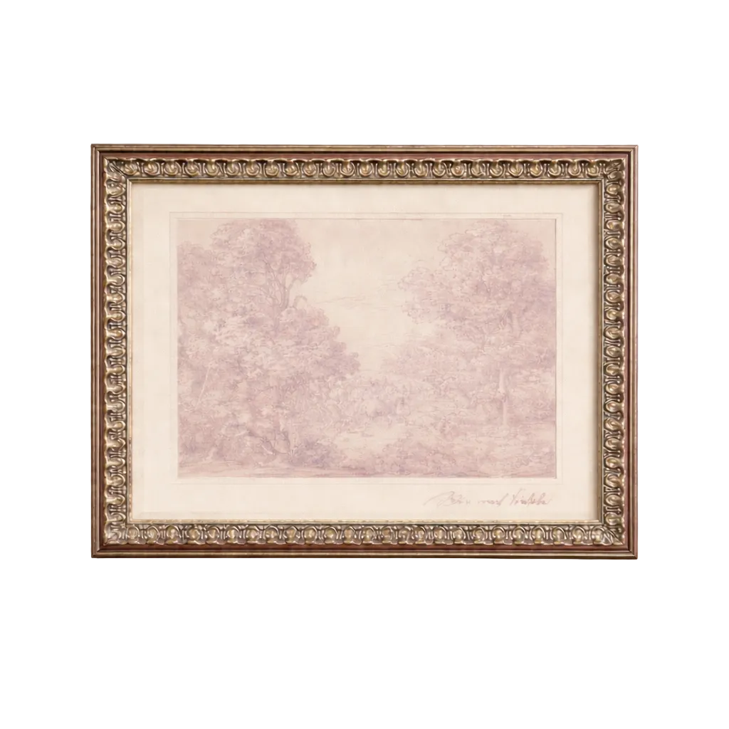 Monteverde Sketch | French Antique Inspired Polished Framed Art 5x7