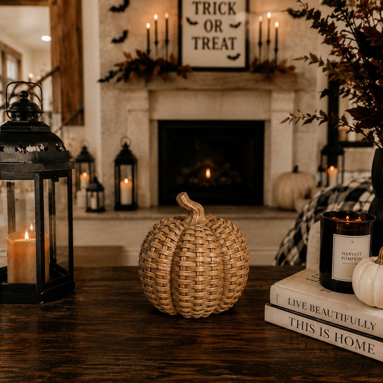 Faux Rattan Pumpkins