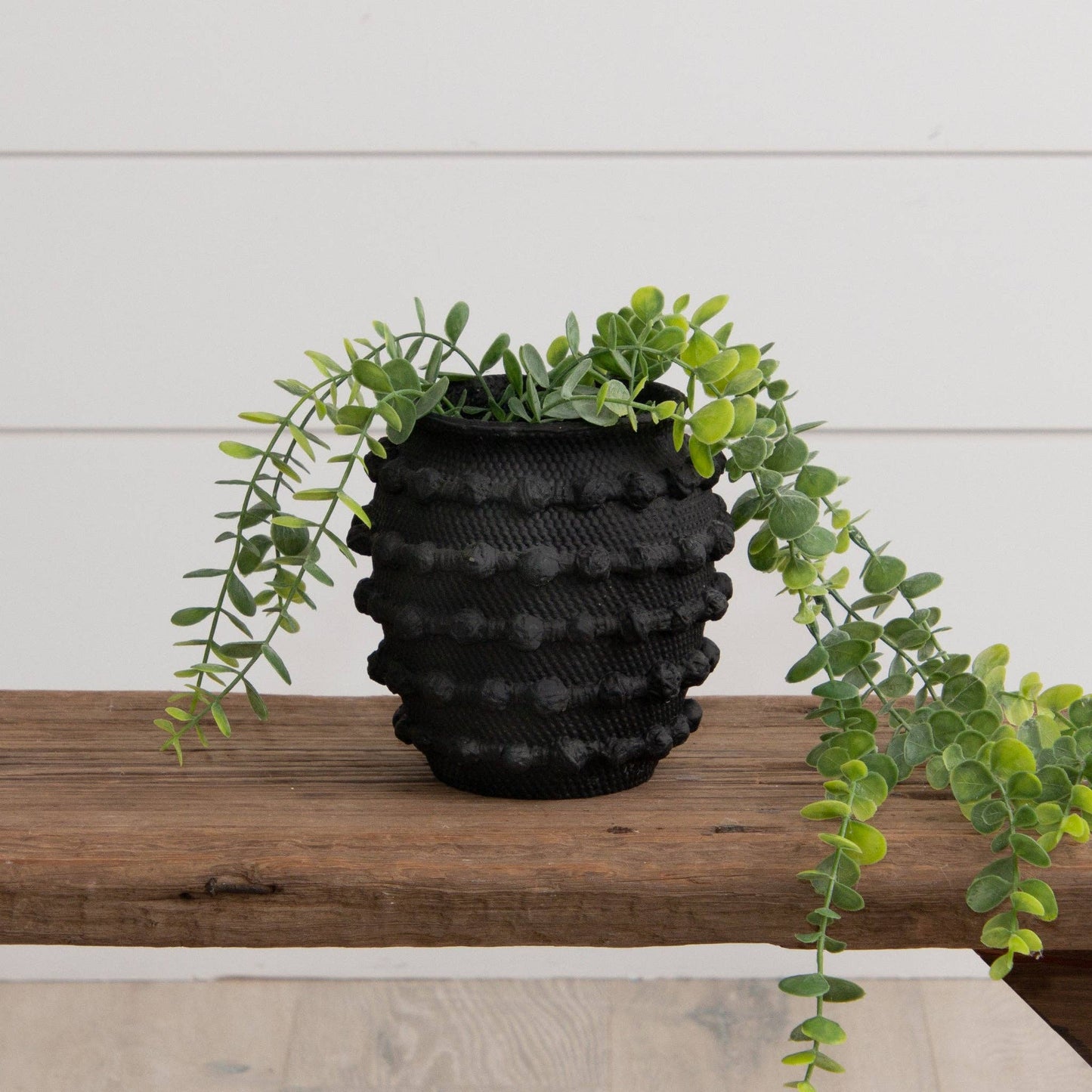 Black Textured Knot Cement Vase, Sm (PC)