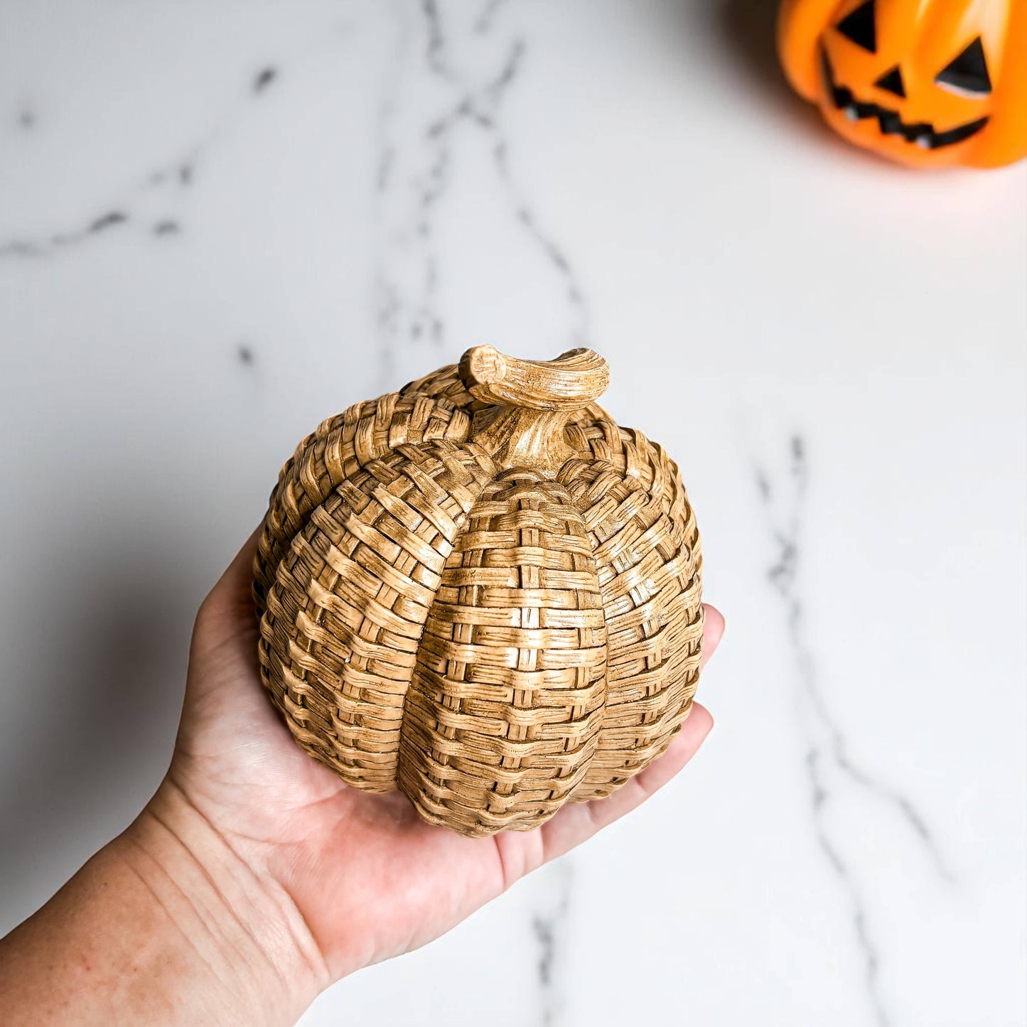 Faux Rattan Pumpkins