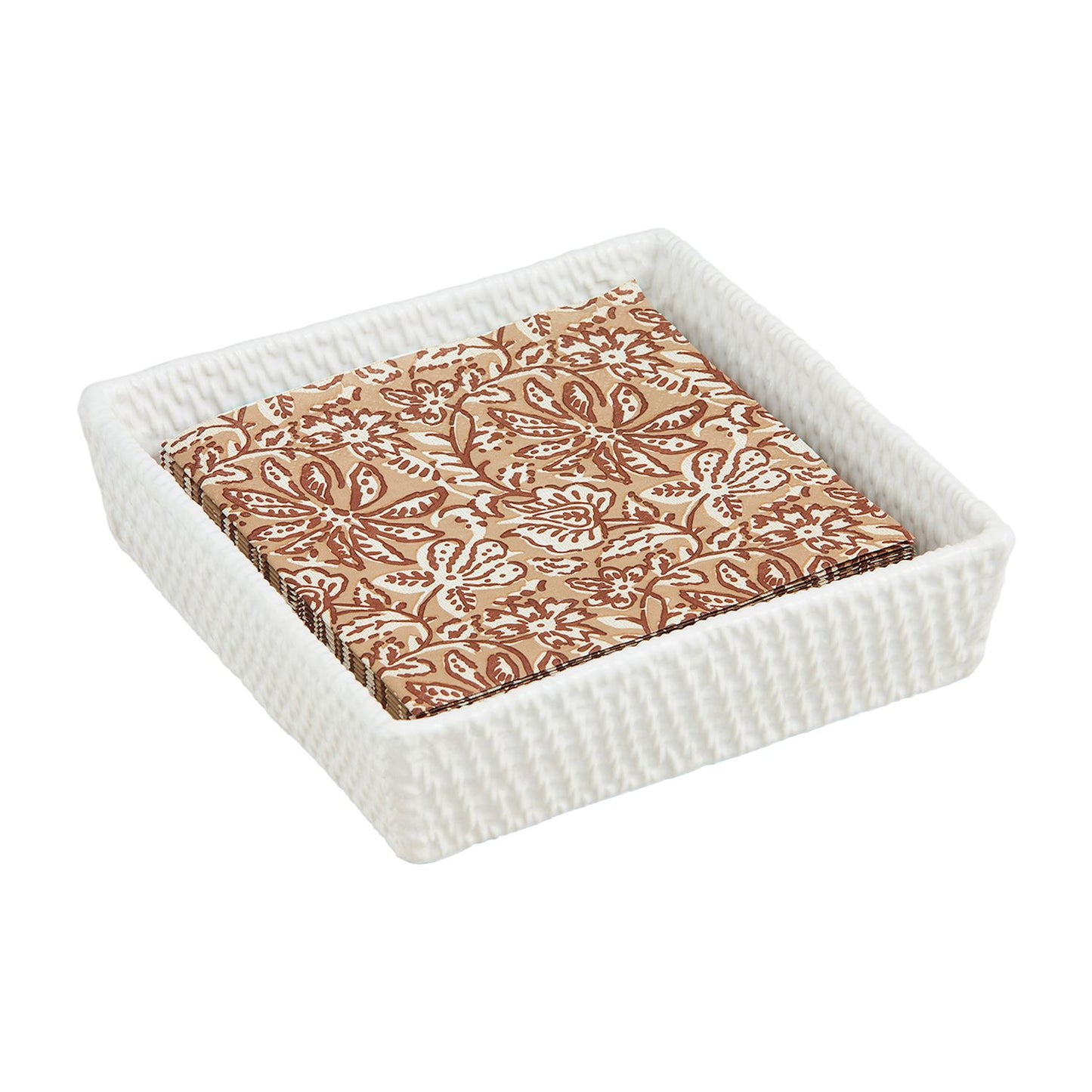 Woven Stone Napkin & Caddy Set