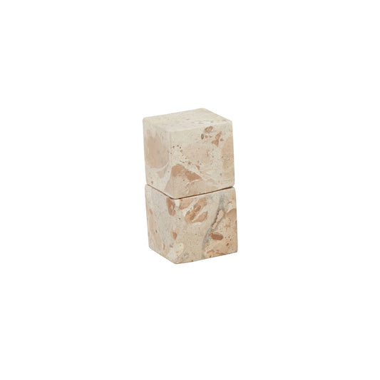 Taupe Marble Cube Salt & Pepper Set