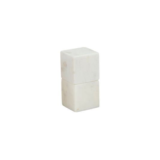 White Marble Cube Salt & Pepper Set