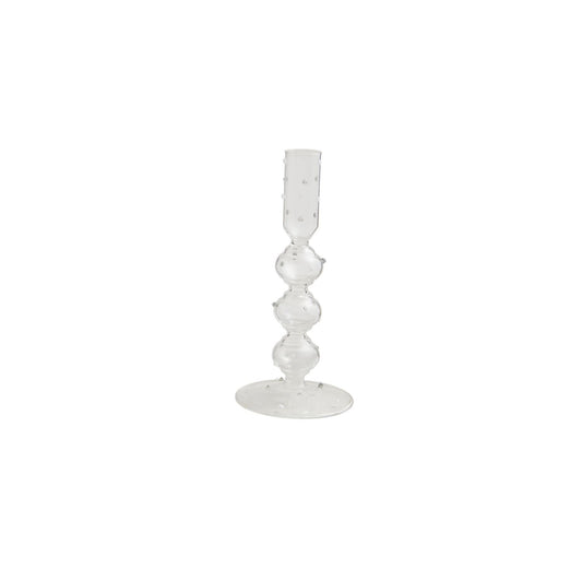 Medium Glass Dot Candlestick