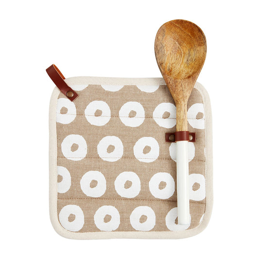 Chambray Dot Pot Holder & Spoon Set