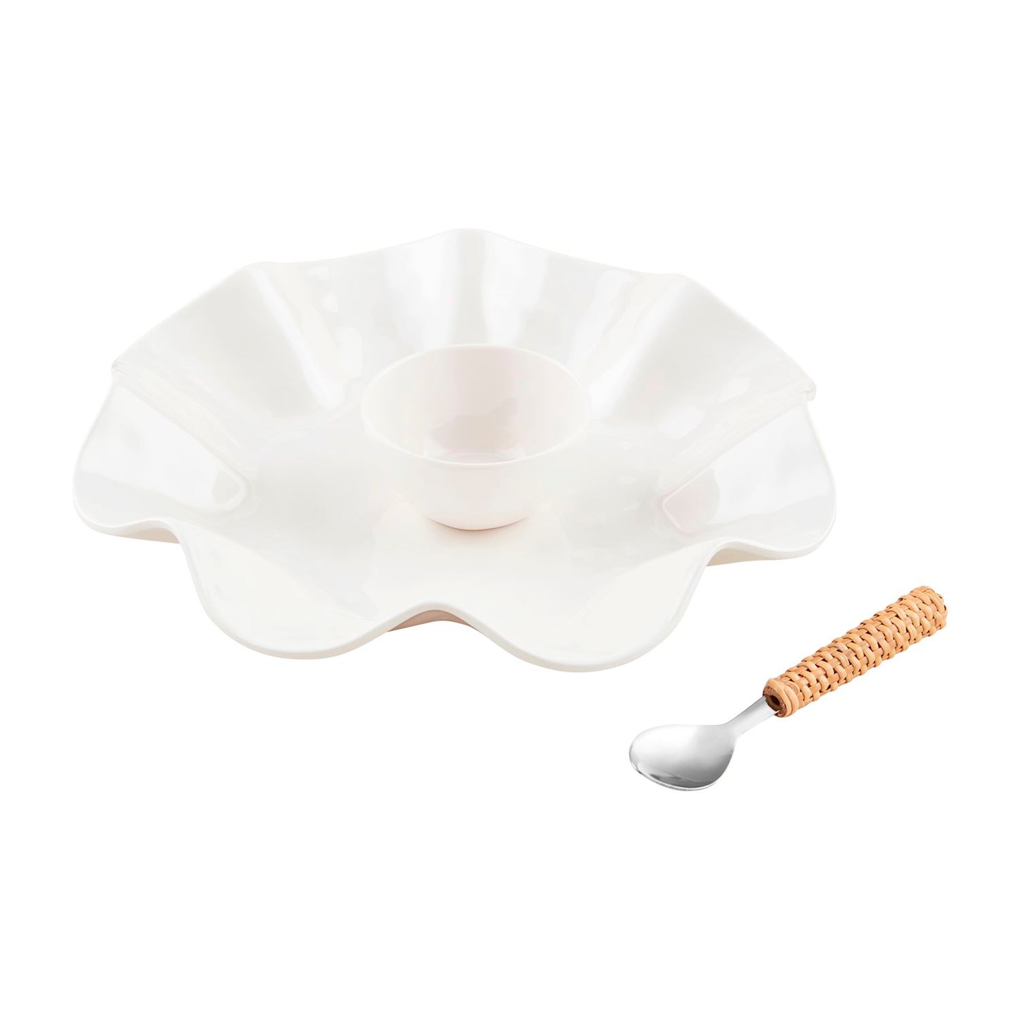 Ruffle Melamine Chip & Dip Bowl