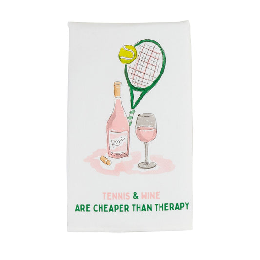 TENNIS WINE TEA TOWEL