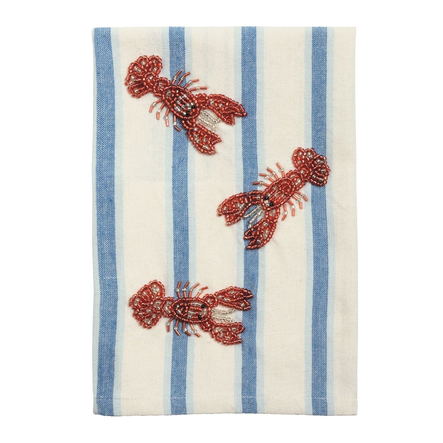 One Lobster Beaded Towel