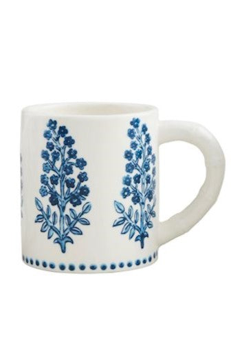 Flower Blue and White Mug