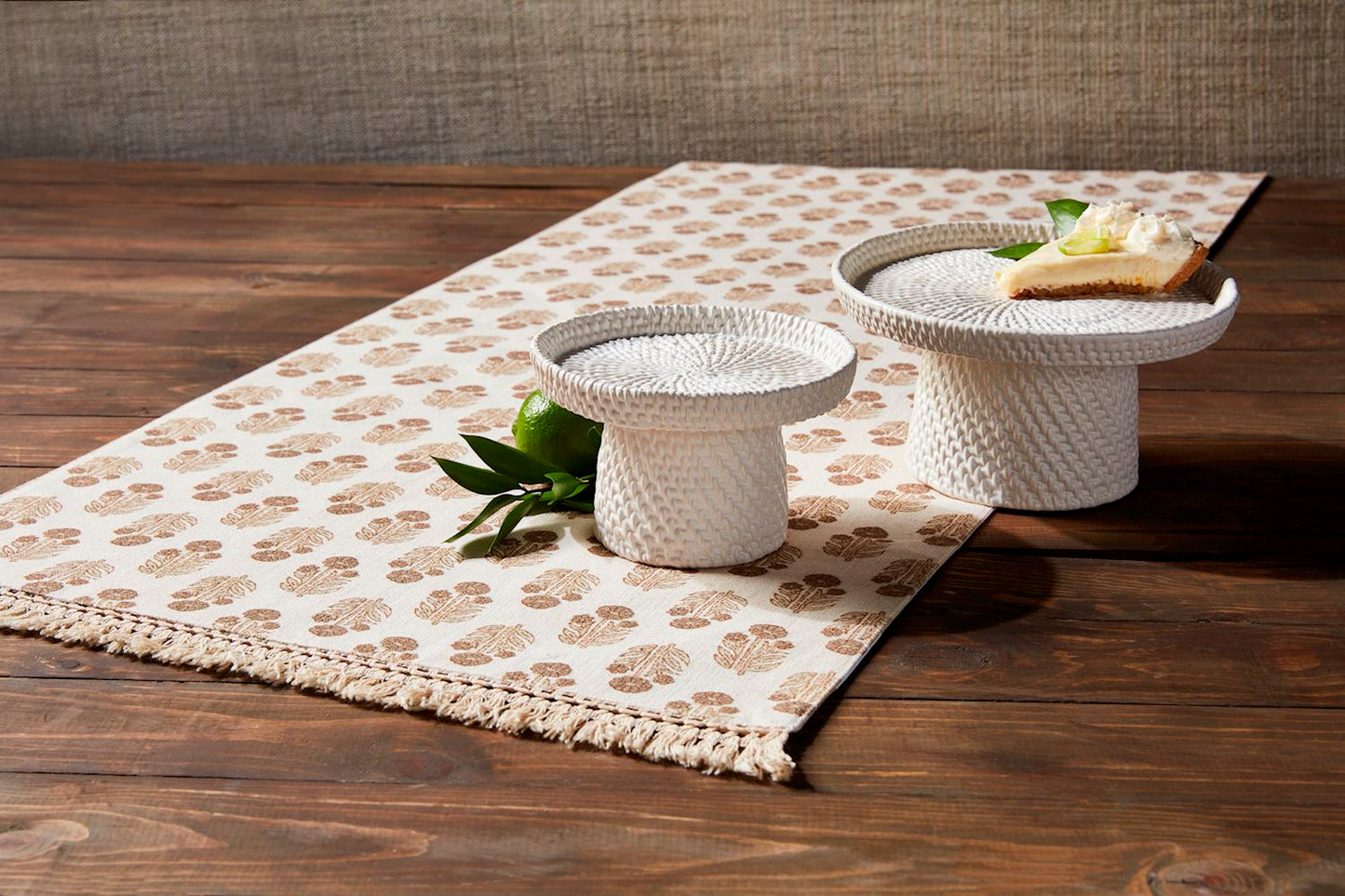 Taupe Block Table Runner