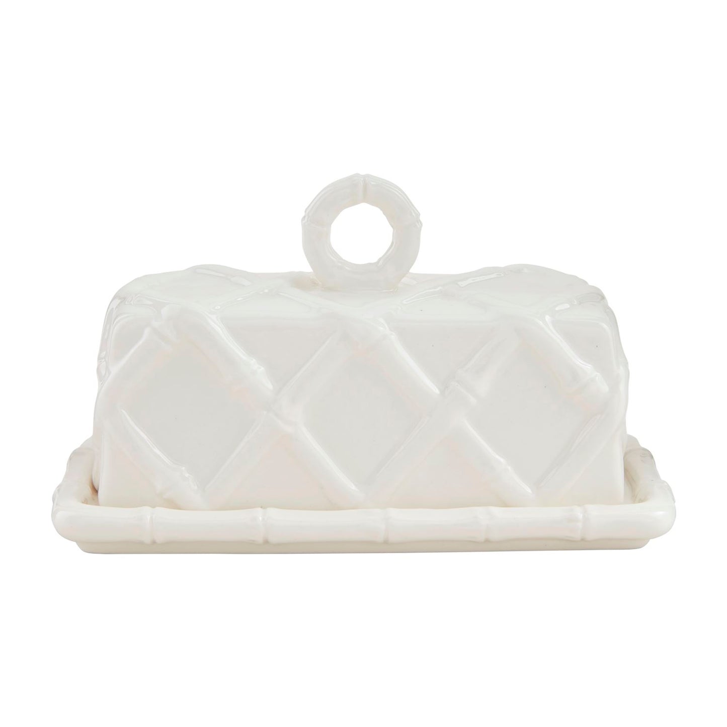 White Bamboo Butter Dish