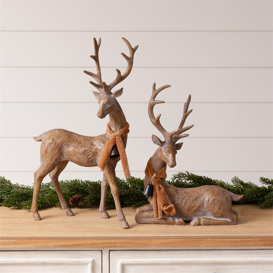 Brown Deer with Scarf and Bell