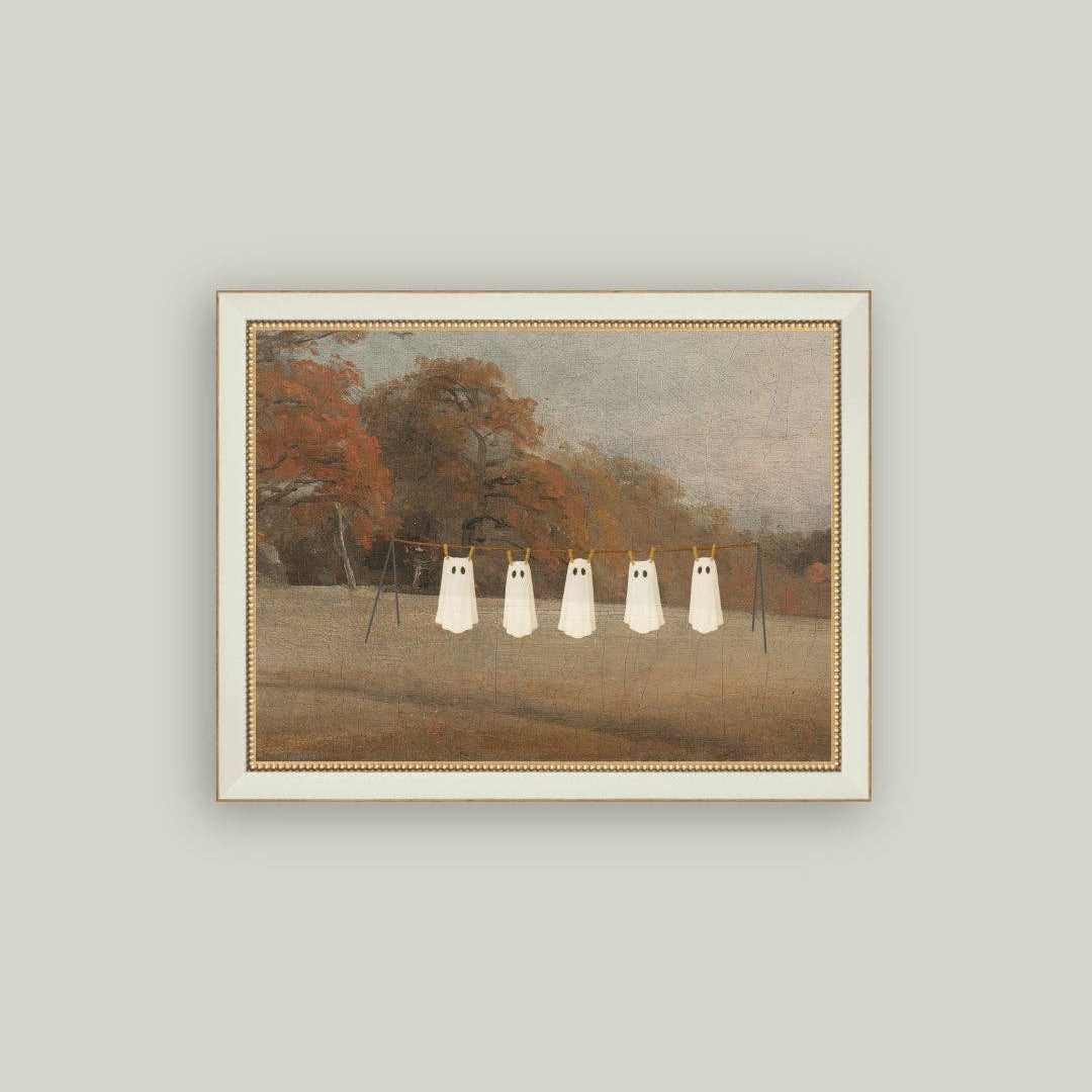 Haunted Laundry Framed Antique Art 9x7