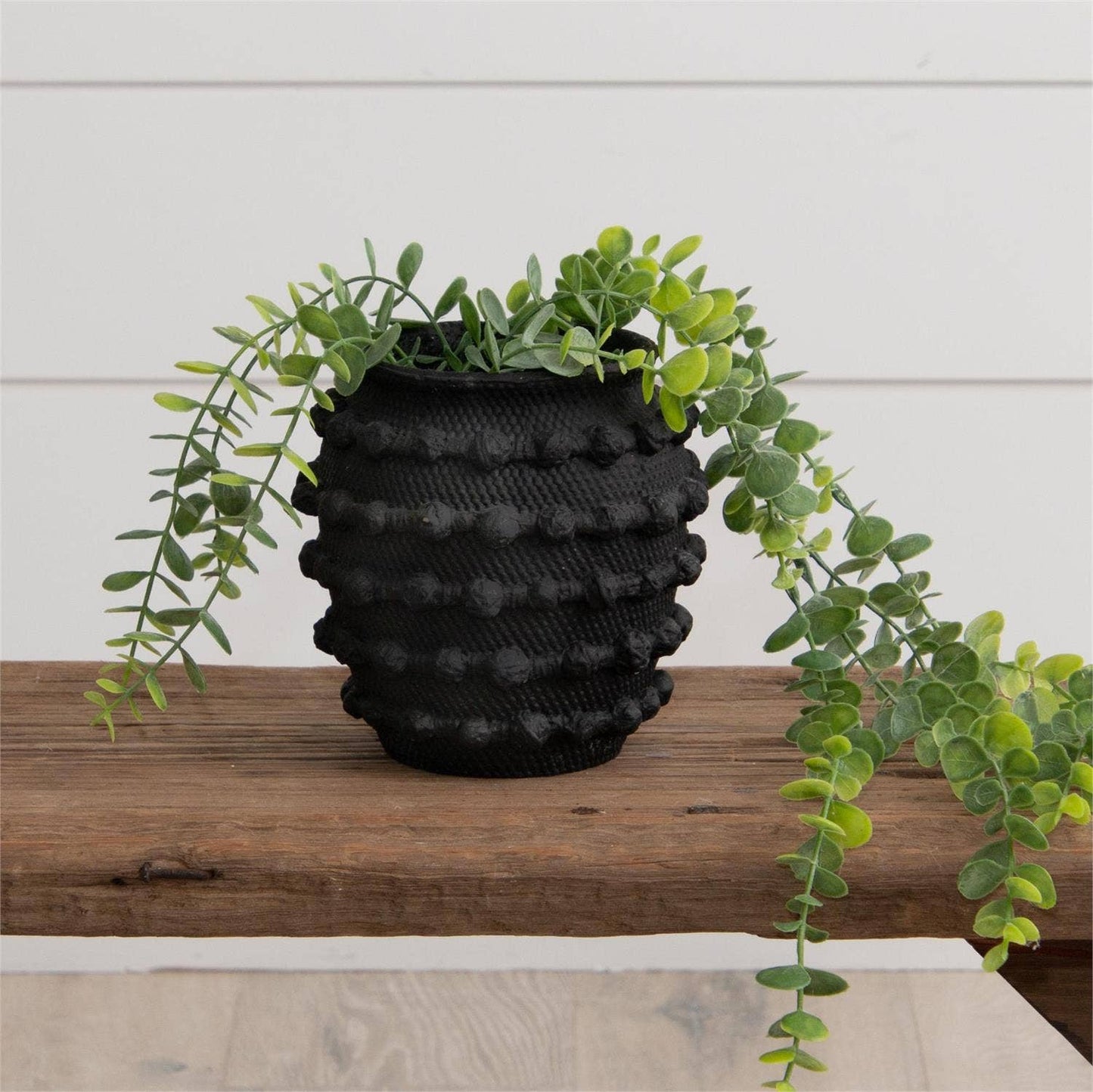 Black Textured Knot Cement Vase, Sm (PC)