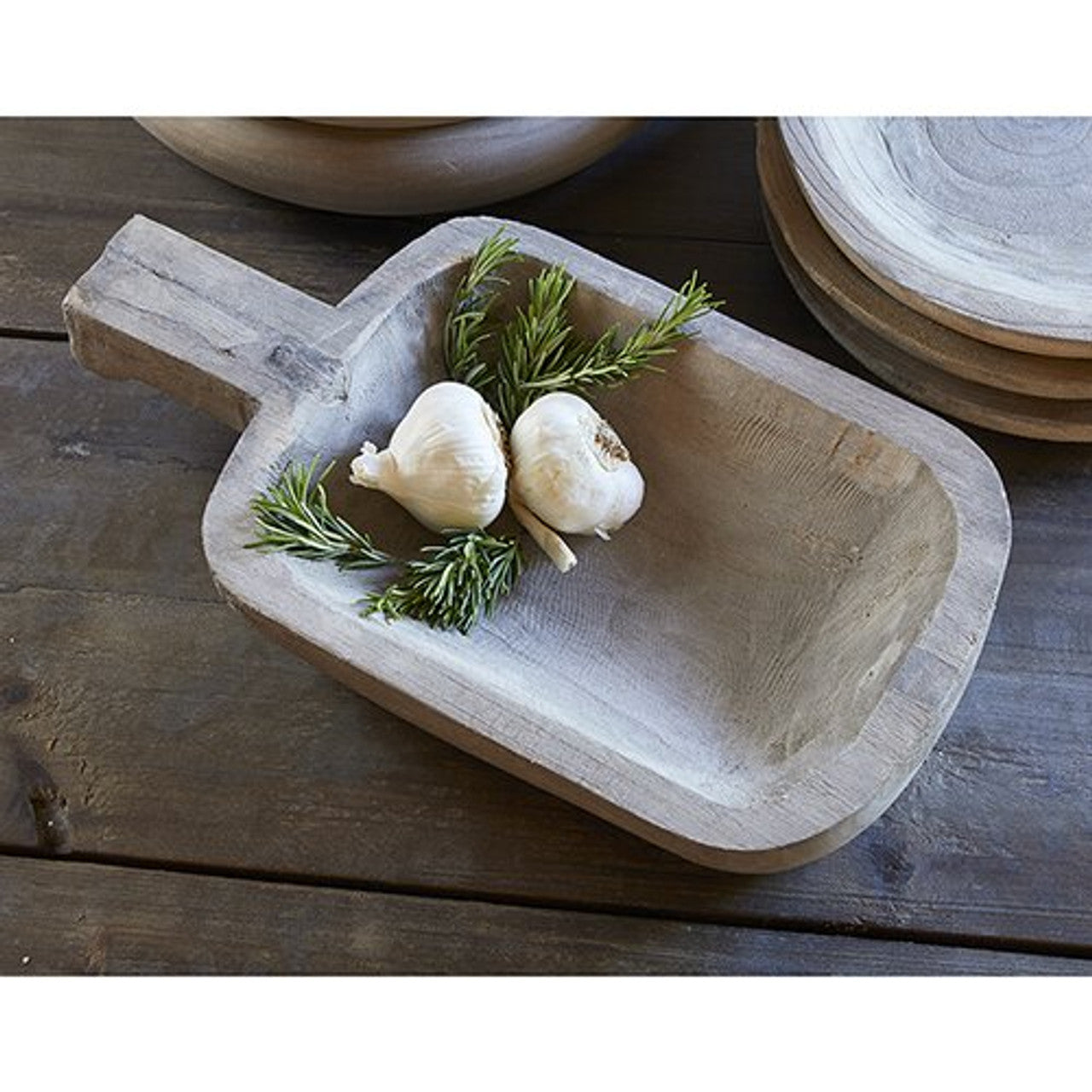 Paulownia Handle Tray -Grey