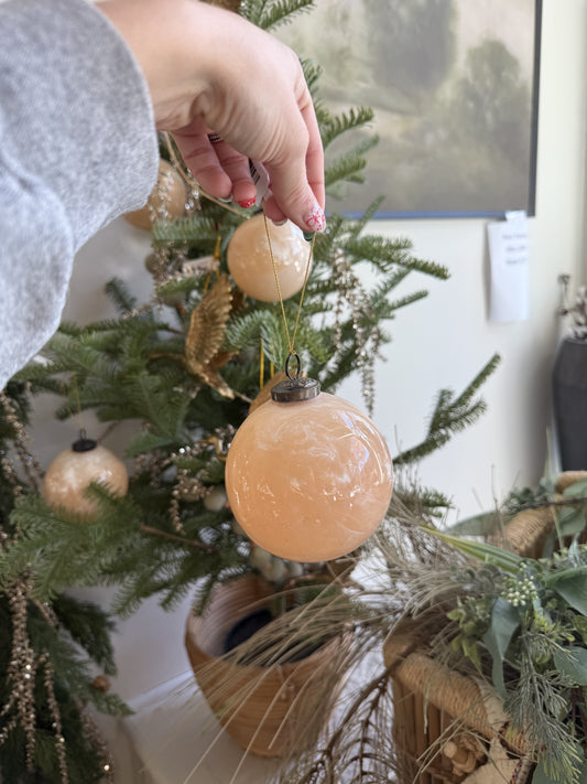 Peach Marbled Ornament