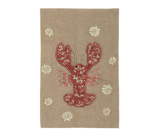 Lobster Beaded Tea Towel