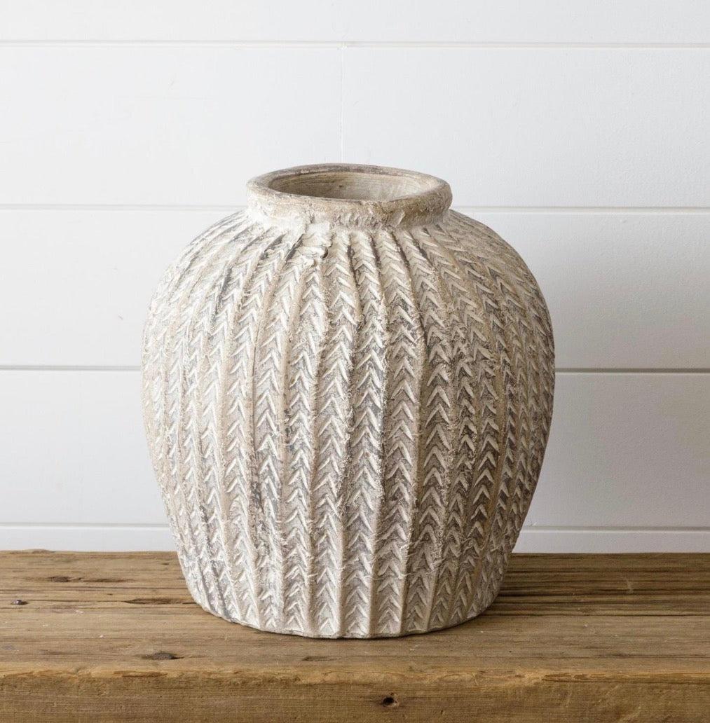 Carved Terracotta Pot