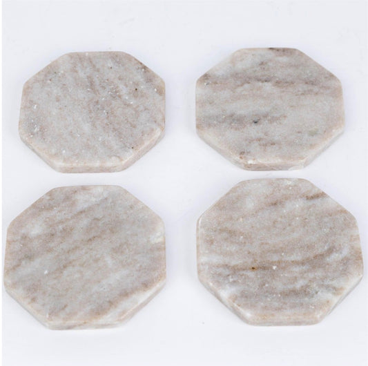 Hexagon Marble Coasters