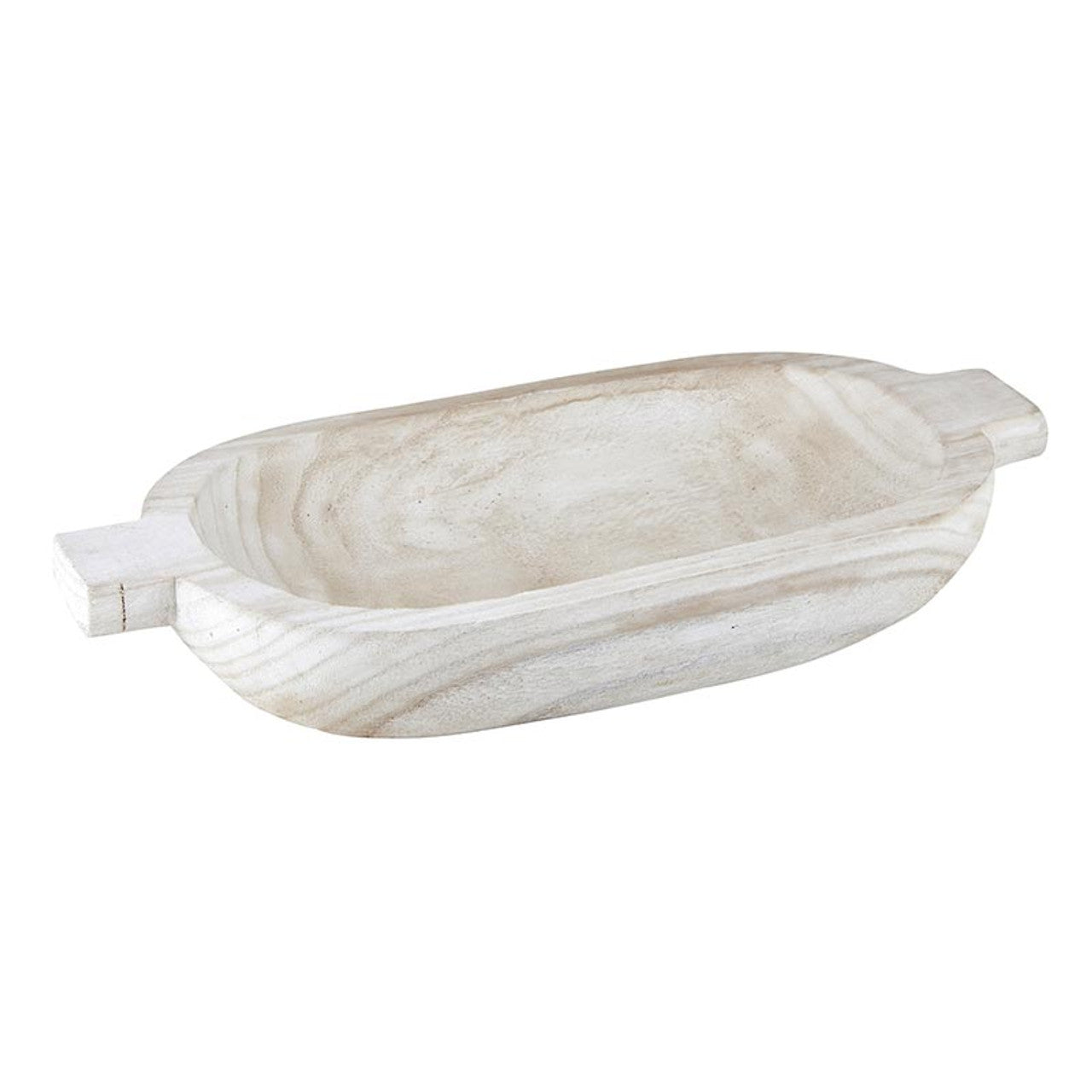 Paulownia Double Handle Tray-White