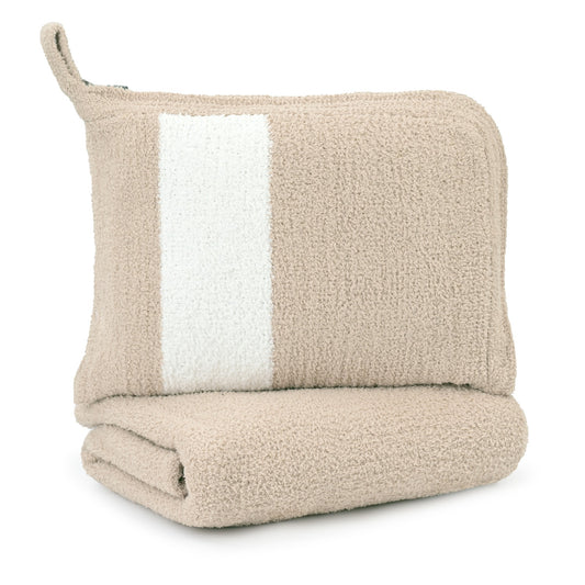 Travel Blanket Set - Wheat/Cream